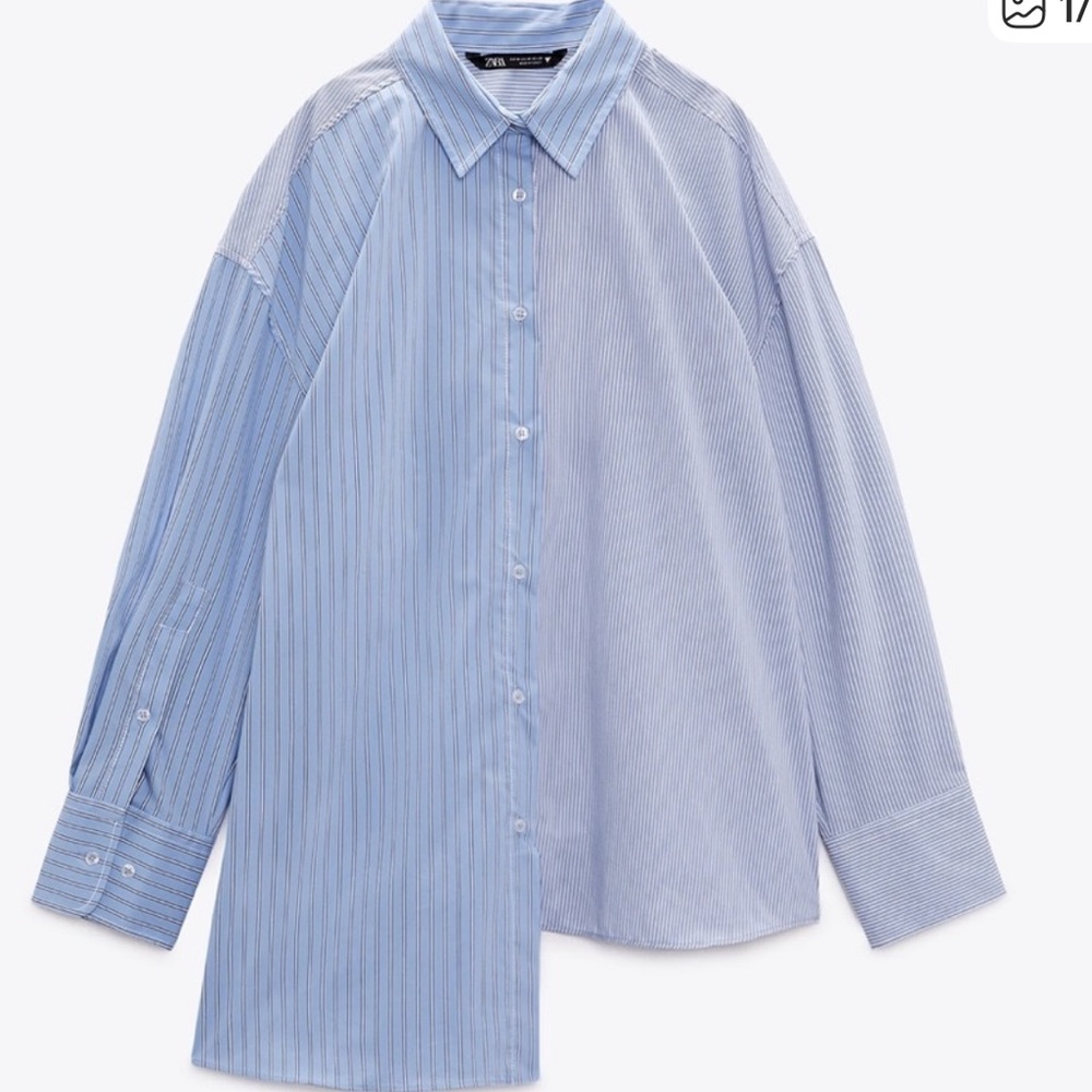 Zara Dual-Tone Blue Striped Shirt